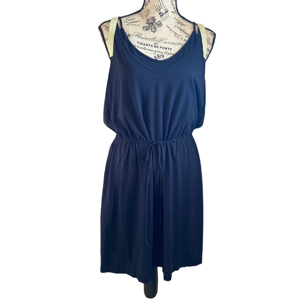 Cinched Waist Club Monaco Sleeveless Navy Blue Summer Dress